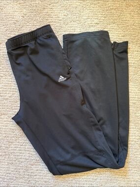 Adidas Black Performance Track Pants with Ankle Zips